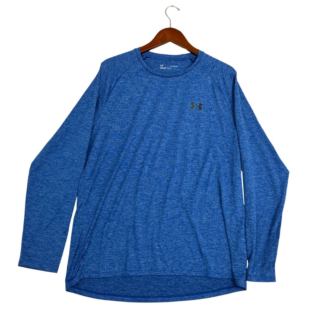Under Armour HeatGear Mens XL Blue Loose Long Sleeve Athletic Training Shirt